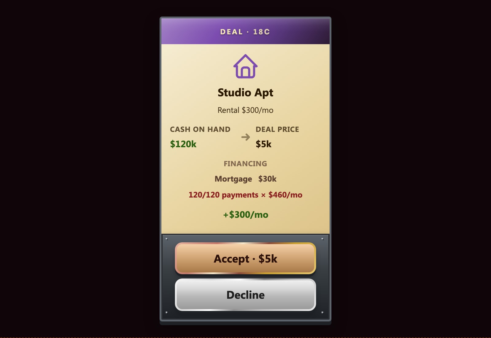 OLEG∆RCH — deal decisions on your turn